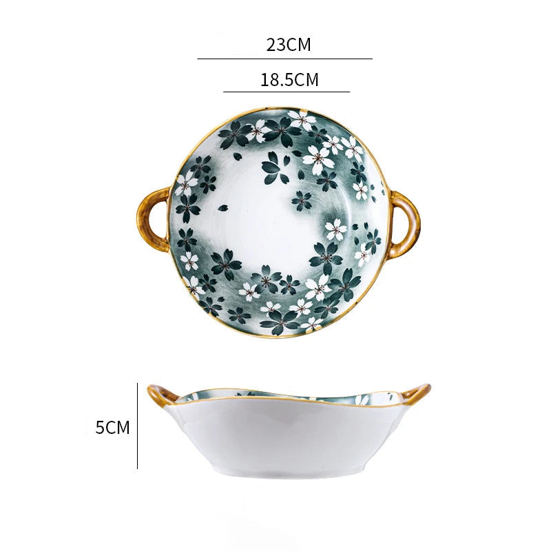 Saladier Vintage Vert fleuri