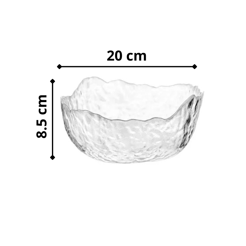 Saladier Verre 20 cm à bord Irrégulier