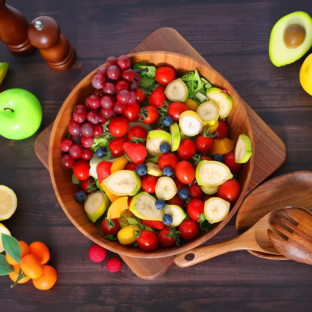 Saladier bois naturelle fruit