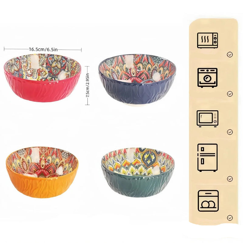 lot de 4 saladier multicolore