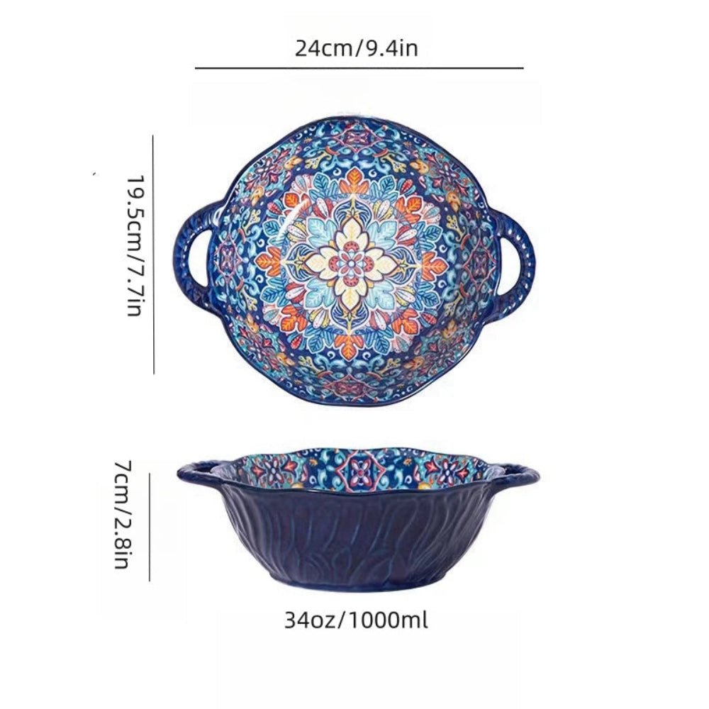 saladier ceramique bleu 20cm