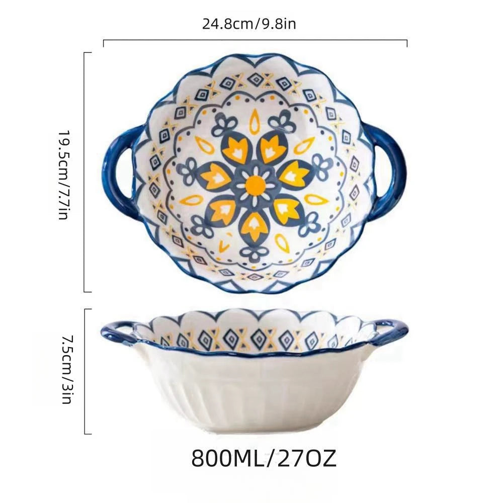 saladier ceramique bleu 25 cm