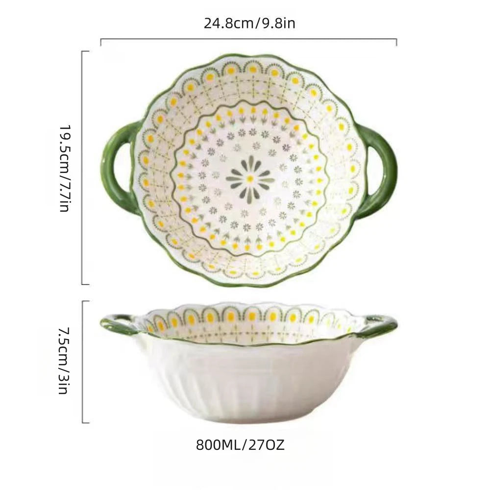 saladier ceramique vert 25 cm