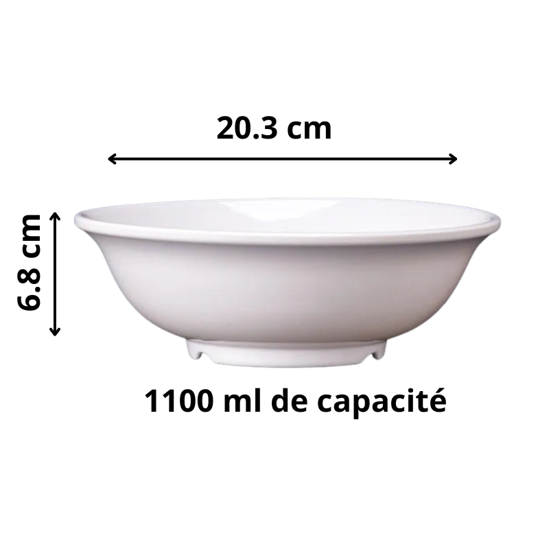 saladier en melamine blanc