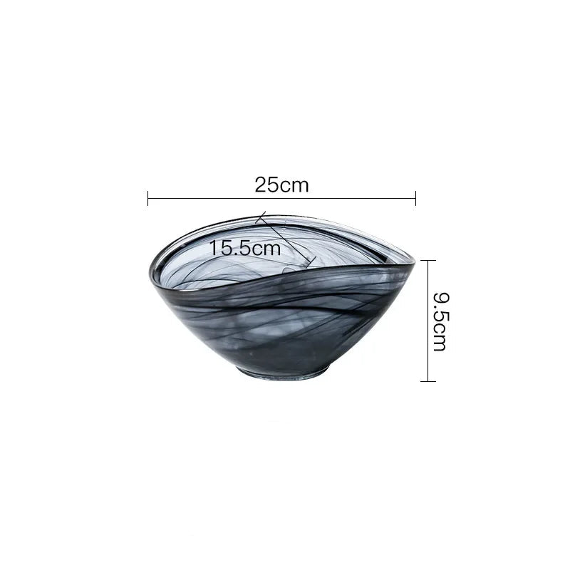 saladier noir en forme irregulier 25cm