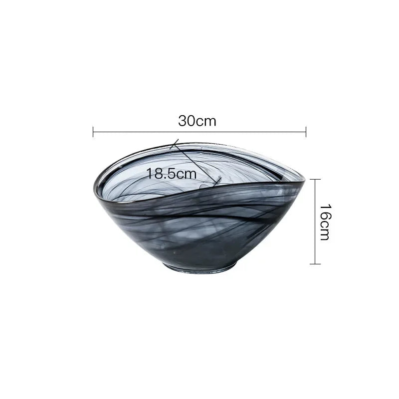 saladier noir en forme irregulier 30cm