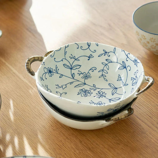 Saladier Vintage Bleu fleuri