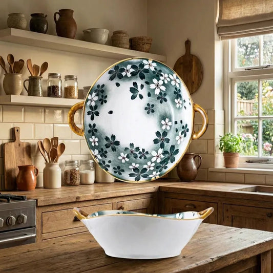 Saladier Vintage Vert fleuri