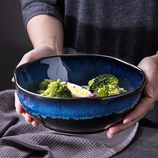 Saladier Noir à Dégradé bleu