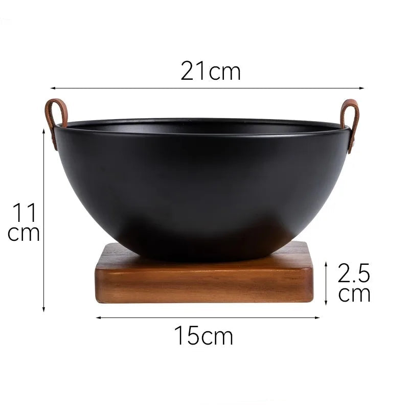 saladier noir inclinable plateau bois