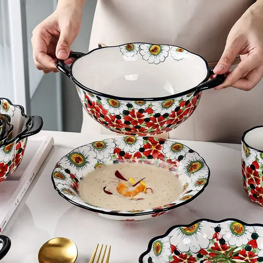 saladier vintage motif fleur
